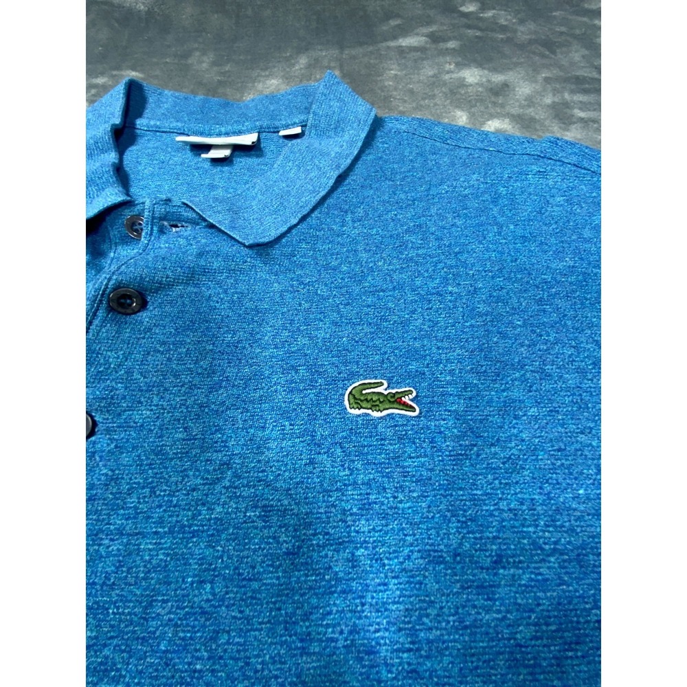 Lacoste Polo Shirt Mens 4XL Blue Short Sleeve Cotton Casual Golf Logo Embroidery - Picture 5 of 10